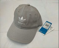 Adidas originals 棒球帽 三葉草 刺繡 灰色 小logo 全新 灰色 運動帽 老帽 鴨舌帽 復古色 古著 街頭