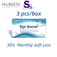 (3 pcs) Horien Eye Secret 38% Monthly Disposable Lens Clear Contact Lenses