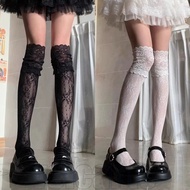 1 to 3 Pc Lace Trim Floral Fishnet Stockings - JK Lolita Style Thigh-Highs - Y2K Elastic & Breathabl