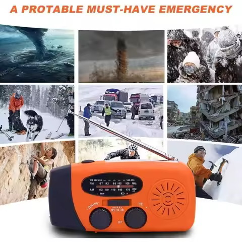Hand Solar Radio Portable Power Bank AM/FM/NOAA Emergency Weather Radio for Hurricane Earthquake Dis
