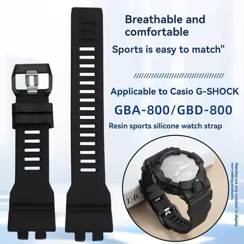 Watch Accessories For Casio G-SHOCK GBA-800/GBD-800/GMA-B800 Watchband Mens Resin Strap Waterproof R