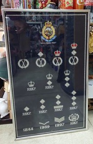 前朝皇家香港警察刺繡階級章掛畫