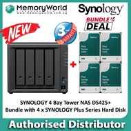 [SYNOLOGY Authorised Distributor] DS425+ 4 Bay DiskStation NAS Bundle with SYNOLOGY Plus Series HDD,