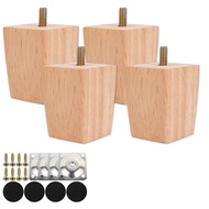 4Pcs Solid Wood Furniture Legs Replacement Furniture Feet 6/15/20cm Height Table Leg with Screws Non