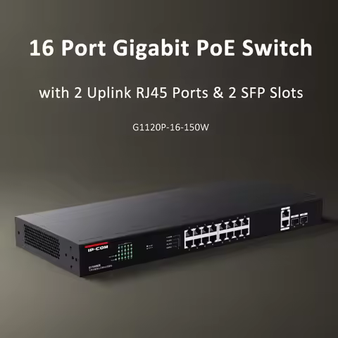 16 Port Gigabit Ethernet PoE Switch with 2 Uplink Gigabit Port & 2 SFP Port Plug and Play Unmanaged 