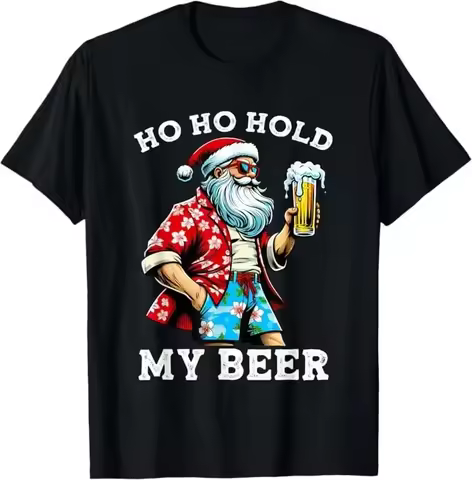 Funny Santa Claus Wearing Sunglasses Beer Christmas July Tee Comfortable and Soft Breathable Fashion