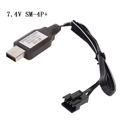 1Pc 7.4v (3.7v x2) Charger SM-4P Li-ion battery Electric RC Toys car boat USB Charge Cable