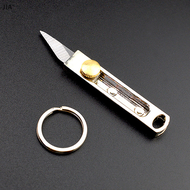 JIA มีดพับขนาดเล็กพวงกุญแจมีดอเนกประสงค์แบบพกพาออกจากกล่องมีดตัดกระดาษมีด