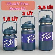 FIT Large Capacity Thermos Bottle 2500ml/2000ml/1500ml - Wide Mouth, Straw, Pouring Head, Convenient