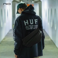 NIID潮牌男生挎包单肩包包皮质斜挎包男邮差包黑标R1 Black Label 子夜黑（按压扣）