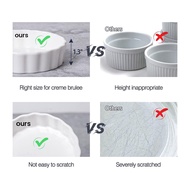 5 Oz Creme Brulee Ramekins Round Fluted Quiche Dishes Tart Pan Oven Safe Ramekins for Baking Souffle