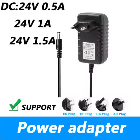 DC 24V 1500mA 24V 1A 24V 0.5A TV Charger 24V 1.5A Mobile DVD Power Adapter Power Cord 5.5*2.1MM UK P