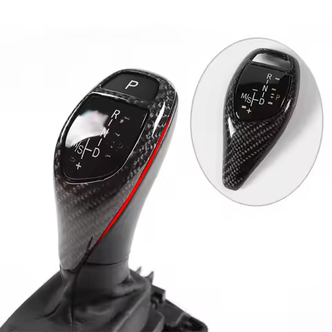 Real Carbon Fiber Sport Gear Shift Trim Lever Knob Interior Replacement Cover For Bmw F30 F31 F32 F3
