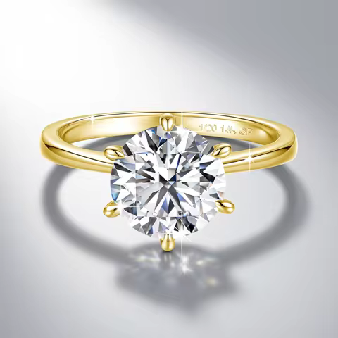 9mm 3CT GRA Moissanite Ring 14k Gold Filled Classic Six Claws Bands Wear-resistant for Women Man Eng