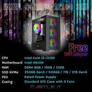 Intel Core i3 12100 14100 i5 12400 14400 Office Performance Desktop Set (DDR4 Integrated Graphics)