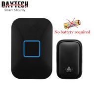 Daytech Wireless Doorbell No Need Battery IP44 Waterproof Black Door Bell UK Plug 150M Range