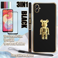 3 IN 1 For Samsung A04e Samsung M04/F04 Case Luxury Electroplating Soft Phone Case with Ceramic Full