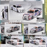 Mortal 1/64 Nissan GTR ER34 BLITZ D1GP Diecast car Car Model Simulation Alloy Diecast Car Children a