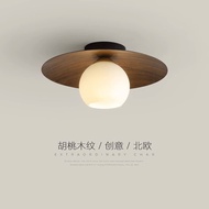 Nordic Minimalist Ceiling Light Retro Wooden Grain LED Ceiling Light Suitable for Balcony/Corridor/S