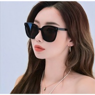 Melacme Unisex Big Oversized Cat-Eye Black Sunglasses + Case – Trendy Oversized Fashion Shades