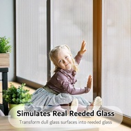 60cmx3m Glass Window Film rosted Reeds Window Film, Window Privacy Film, 3D Window Decals Non Adhesi
