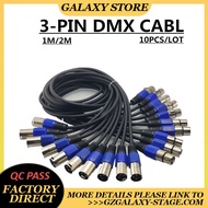 🔥GALAXY🔥10PCS / 3 PIN DMX cable  (1M,2M,) LED PAR stage lights Signal line dj equipment dmx cable dm