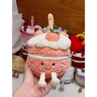Cute JC Peach Cake Plush Toy Simulation Cake Plush Doll Birthday Gift Home Decoration
