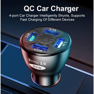 CMC-03 50W QC3.0 4 USB Car Charger Fast Charge Mobile Phone Charger for iXhone Samsung Xiaomi  Huawe