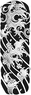 Temporary Tattoo,Japanese Style Waves,Wave Tattoos,Resilience,Real Tattoo Look,Lasts 1-2 Weeks,Water