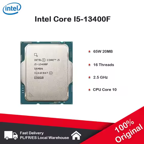 Intel Core I5-13400F 10 Core 16 Thread 2.5GHz 65W 20MB Cache 10nm Raptor Lake-S DDR4-3200 MHz / DDR5