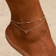 | Rantai Kaki Muslimah Love Heart Double Layer Anklet Gelang Kaki Viral B114