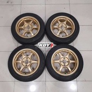 READY Velg Pelek Mobil Racing Secound Model JDM SSR Type-c Ring 15 + Ban Bekas 185 55 R15 Brio, Caly