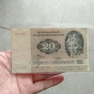 uang Kuno 20 tyve kroner danmarks Denmark lama 1972