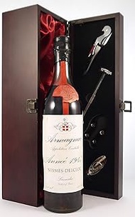 Nismes Delclou Vintage Armagnac 1947 (70cl) in a silk lined wooden box with four wine accessories, 1