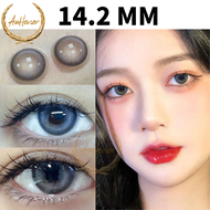 Auhonor 1 Cặp Kính Áp Tròng Màu 14.2mm Xanh Da Trời Màu Tự Nhiên Phóng To Mắt Sử Dụng Hàng Năm