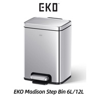 EKO Madison Dustbin 6L/12L Soft Closing Waste Bin Step Stainless Steel Step Bin Trash Bin