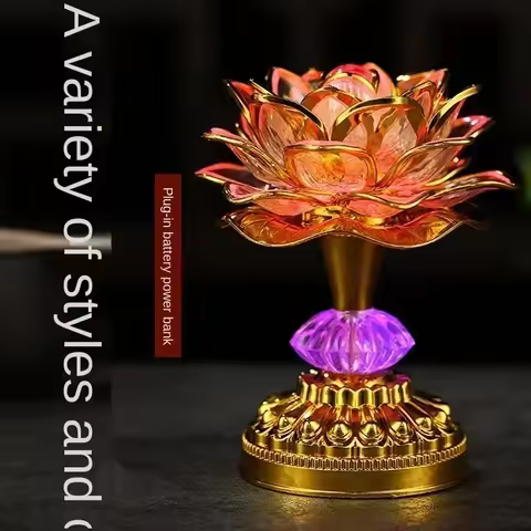 7Color for Lotus Flower Lamp Buddhist Prayer Lamps 52 Buddhist Songs Buddha Music Machine LED Color 