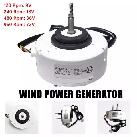 3-Phase Electric Wind Turbine Generator DIY Brushless Power Motor AC/DC9V-72V 120 Rpm 240 Rpm 480 Rp