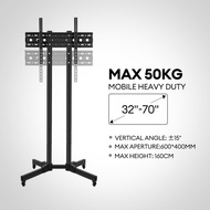 JOYRIDER ขาตั้งทีวีแขวนผนัง/ตั้งพื้น หมุนได้ สำหรับจอ 15"-70" พร้อมล้อเลื่อน สีดำ รุ่น WMB3265