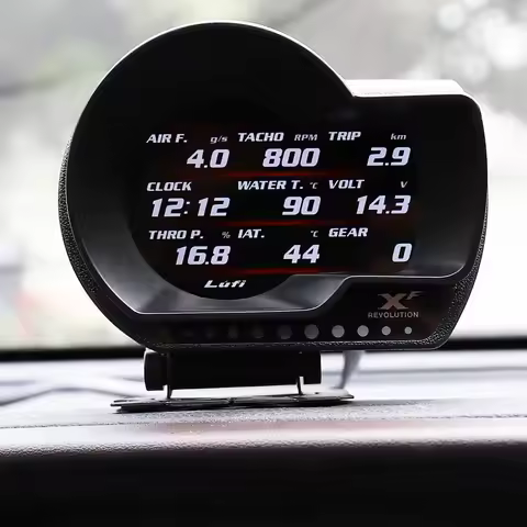 LUFI XF English Version OBD2 digital turbo boost oil pressure temperature gauge for car Afr RPM Fuel