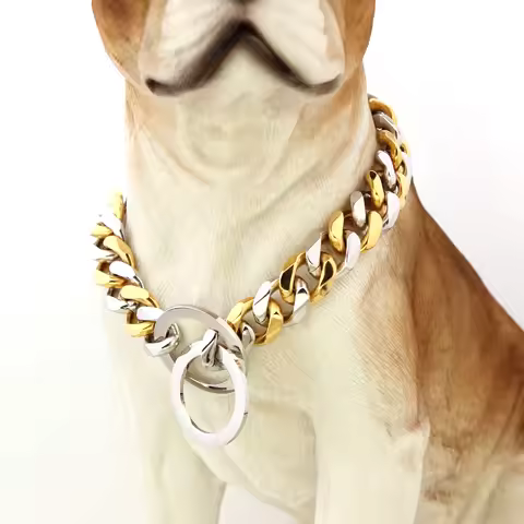 15.0mm Dog Collar P chain pet Collars Stainless steel dog neck chain Metal Dog Training Iron Collars