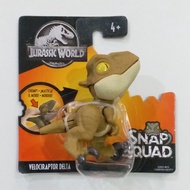 MATTEL JURASSIC WORLD SNAP SQUAD VELOCIRAPTOR DELTA (WAVE 3) Mini Dinosaur Brand New