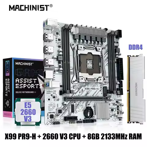 MACHINIST X99 Kit juegode placabase LGA2011-3, E5 2660, V3 CPU + 8GB, DDR4RAM, 2133MHz combo USB3.0 