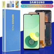 AMOLED For Samsung Galaxy A90 5G LCD With Frame Display Touch Screen Assembly Samsung A90 SM-A908B S