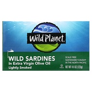 Wild Planet, Wild Sardines In Extra Virgin Olive Oil, Lightly Smoked, 4.4 oz (125 g)