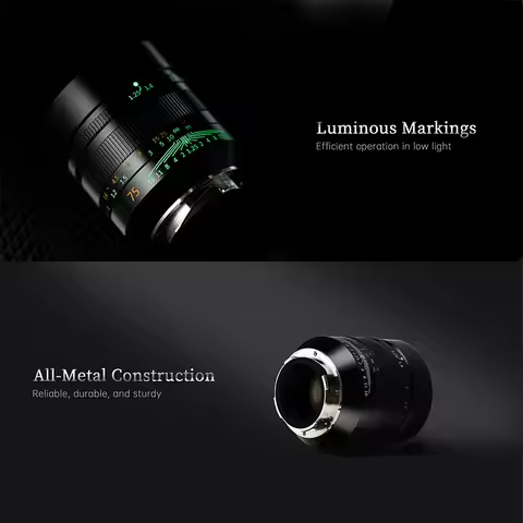 7artisans 75mm F1.25 II Manual Focus Large Aperture Prime Lens Compatible for Leica M Mount Leica M1