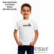 KAOS BAJU ANAK-ANAK USIA 1-12 TAHUN LENGAN PENDEK UNISEX EDISI LEGOLAND KEREN BEST SELLER READY