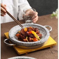 Living Plus Korean Bibimbap Stone Pot Double Ear Anti Scalding Serving Tray Restaurant Pot KP809