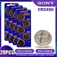 Sony CR2450 CR2450 แบตเตอรี่ลิเธียม 3V ใช้สําหรับนาฬิการถยนต์และกุญแจรีโมท (1 แผง 5 ชิ้น)