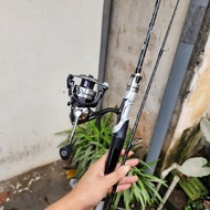 Bộ cần câu Lure đứng Bọ Cạp Trắng kèm máy câu cá DA II 3000 cao cấp carbon xoắn X toàn thân